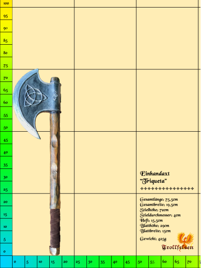 Triqueta LARP Axt Einhand Trollfelsen Maße Triqueta LARP Axt Einhand Trollfelsen Maße